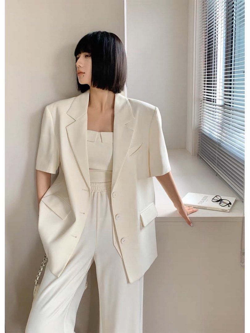 Paperll White Suit Jacket Women s Fashion Coats Jackets and