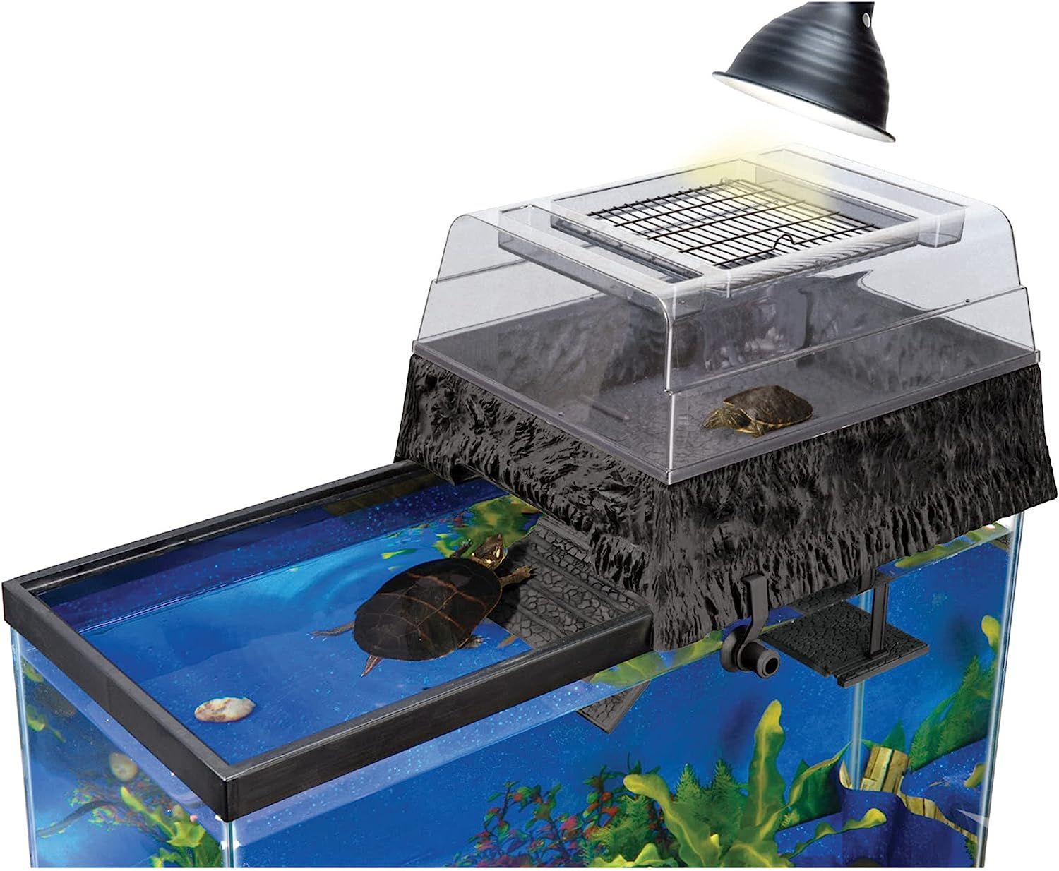 PENN-PLAX Reptology Turtle Topper – Above Tank Basking Platform That