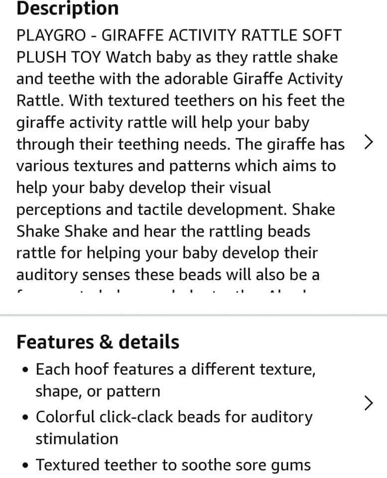 Playgro giraffe shop activity rattle