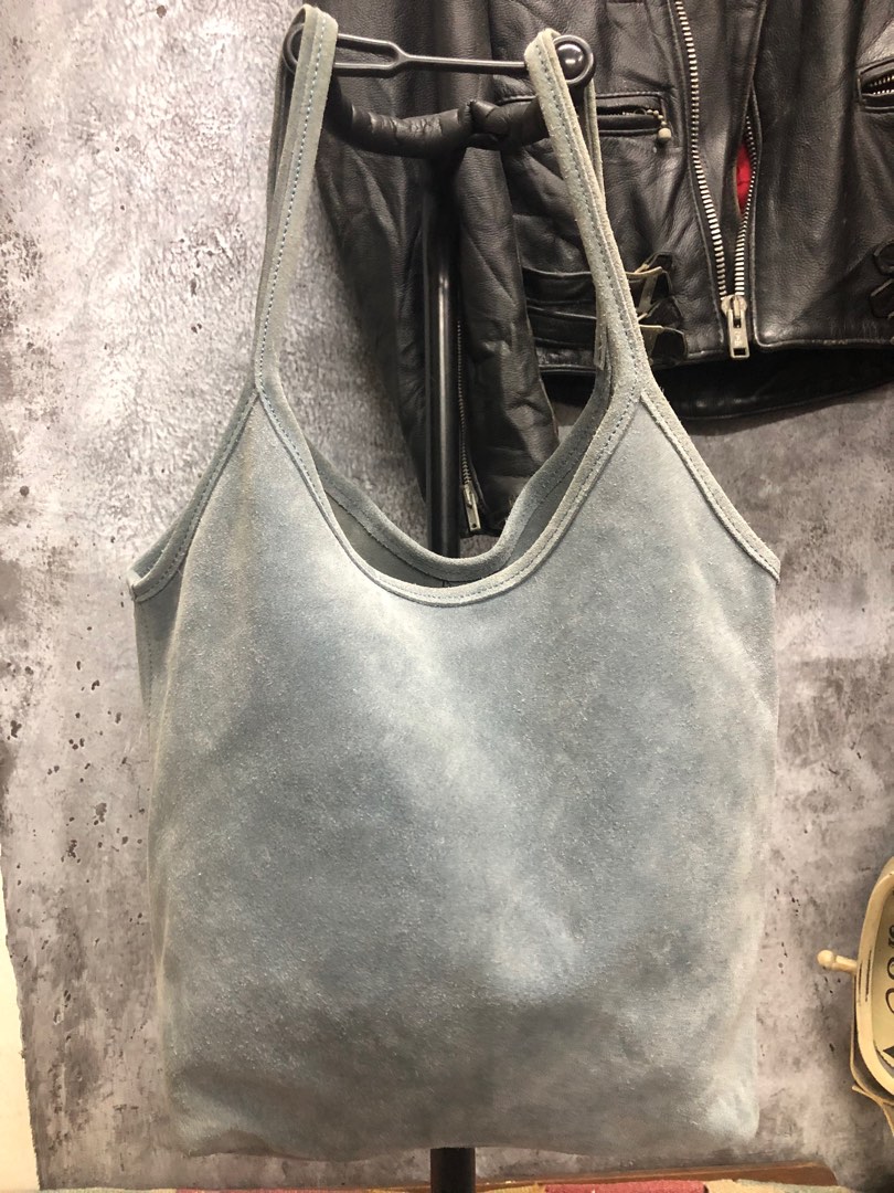 Popcorn Milano Suede Leather Tote Bag, Women's Fashion, Bags & Wallets