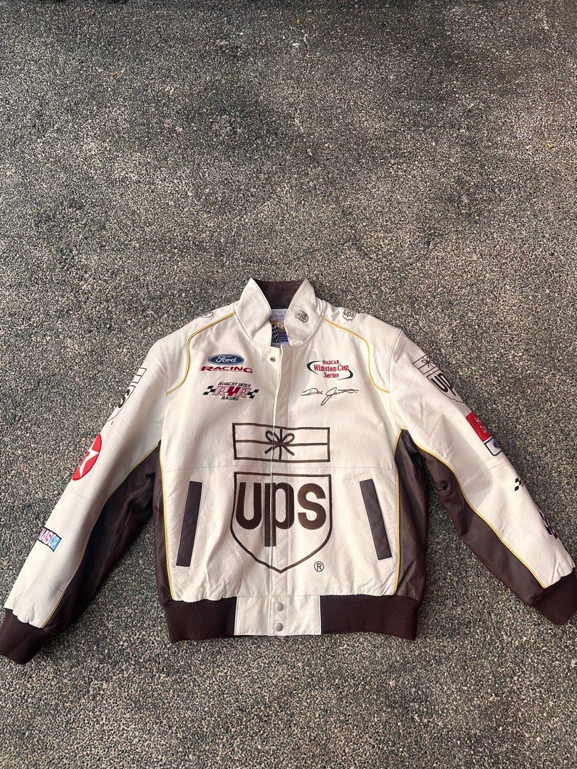 Large Jeff Hamilton 1990s Black Denim and Leather Detroit Pistons Jacket
