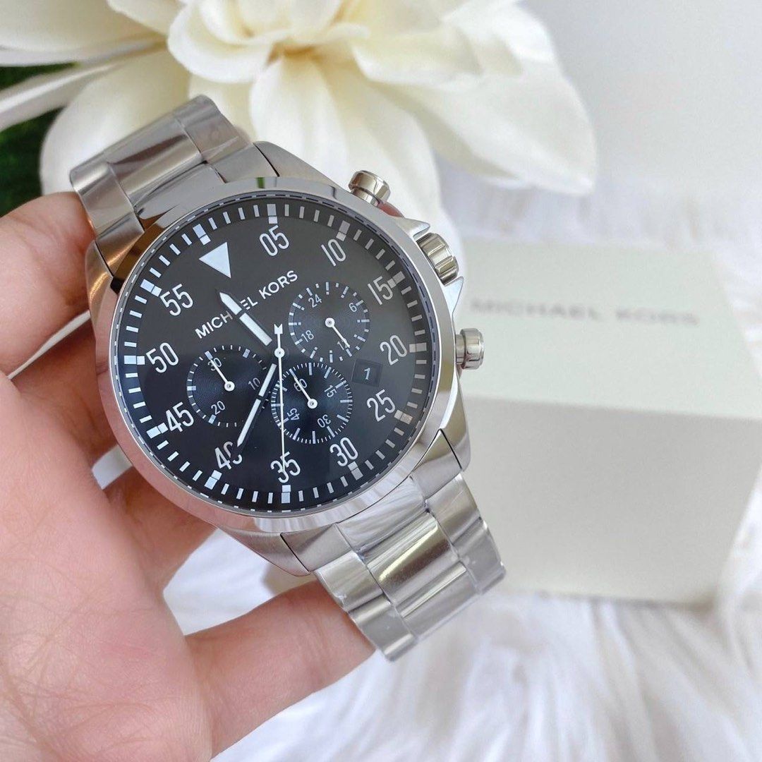 RESTOCK ORIGINAL MICHAEL KORS GAGE CHRONOGRAPH BLACK DIAL STEEL MENS WATCH MK8413 Men s Fashion Watches Accessories Watches on Carousell
