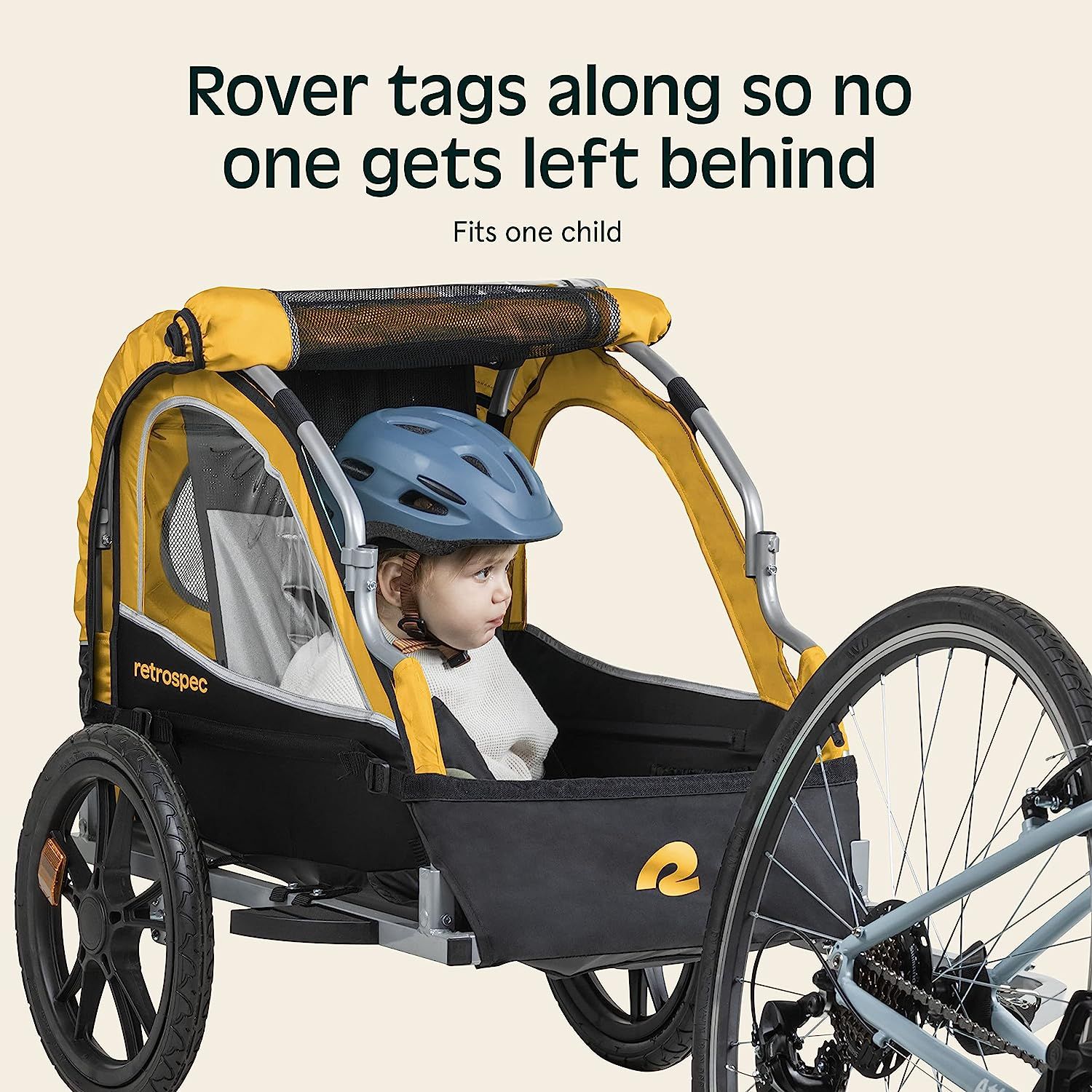 Retrospec rover one passenger outlet children s foldable bike trailer