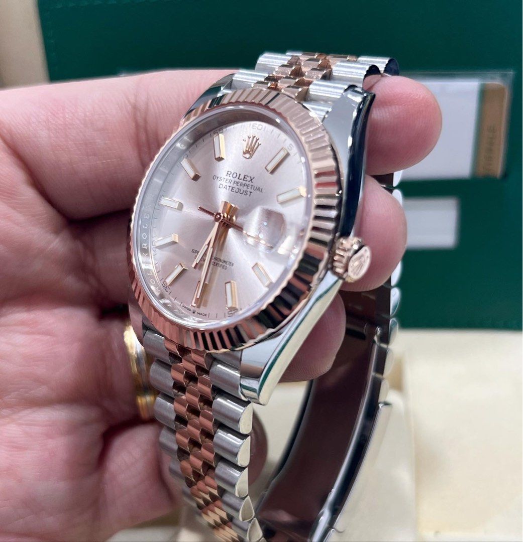 Rolex datejust 41 shop everose gold jubilee