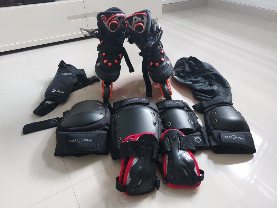 Rollerblades inline skate + protection gear, Sports Equipment, Sports