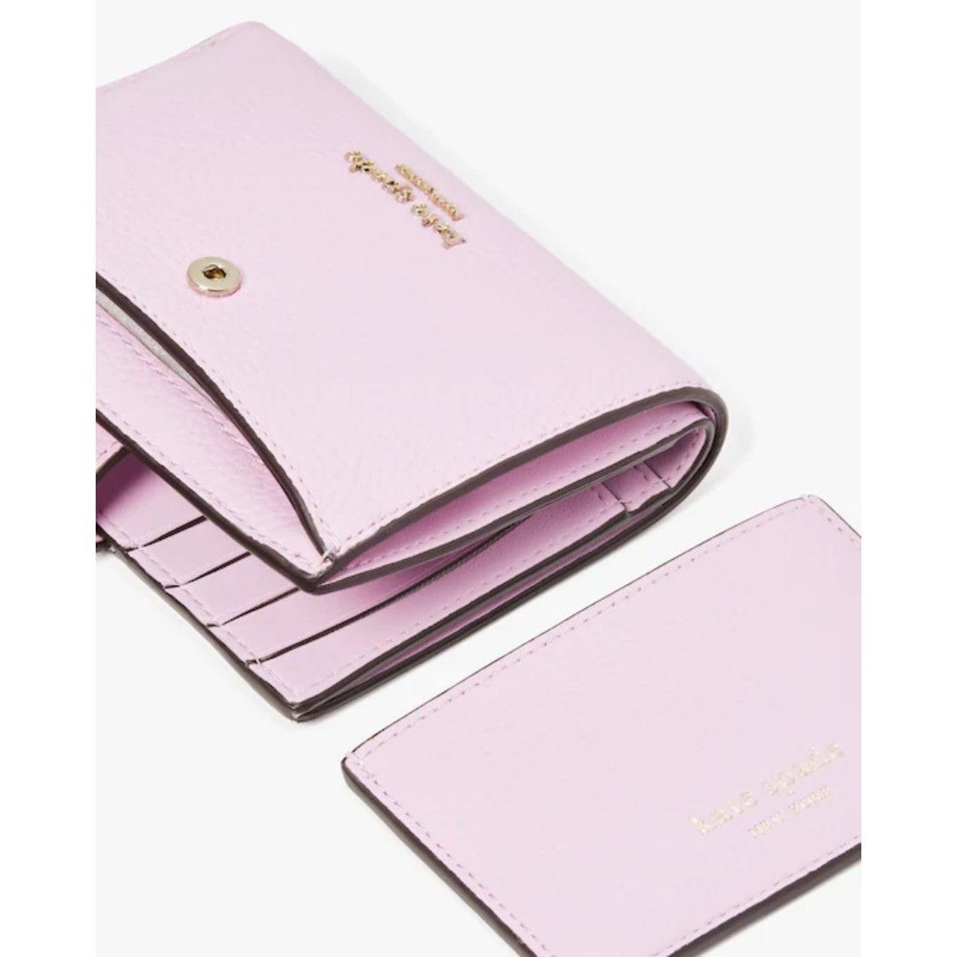 SALES ENDS 4 SEPT Kate Spade Hudson Small Bifold Wallet Card Holder Black Lavender Frost Pink Purple