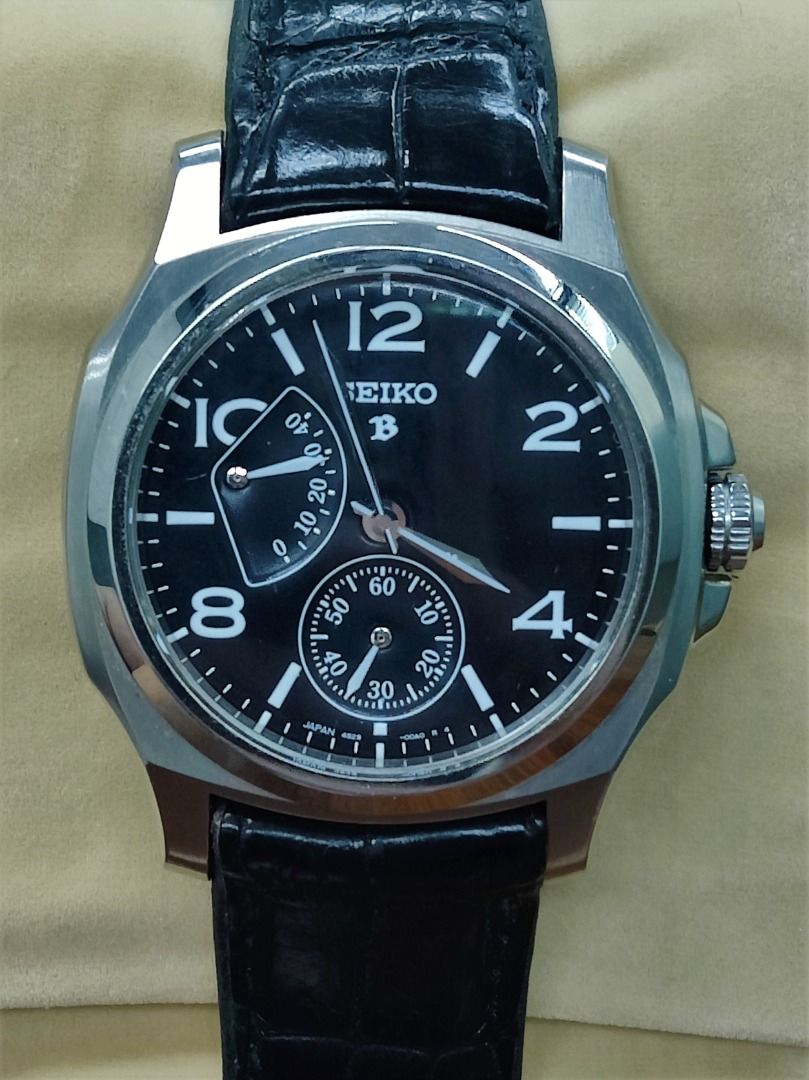 Seiko Brightz SAGN005 白鈦錶殼+黑琺瑯面盤, 名牌, 手錶- Carousell