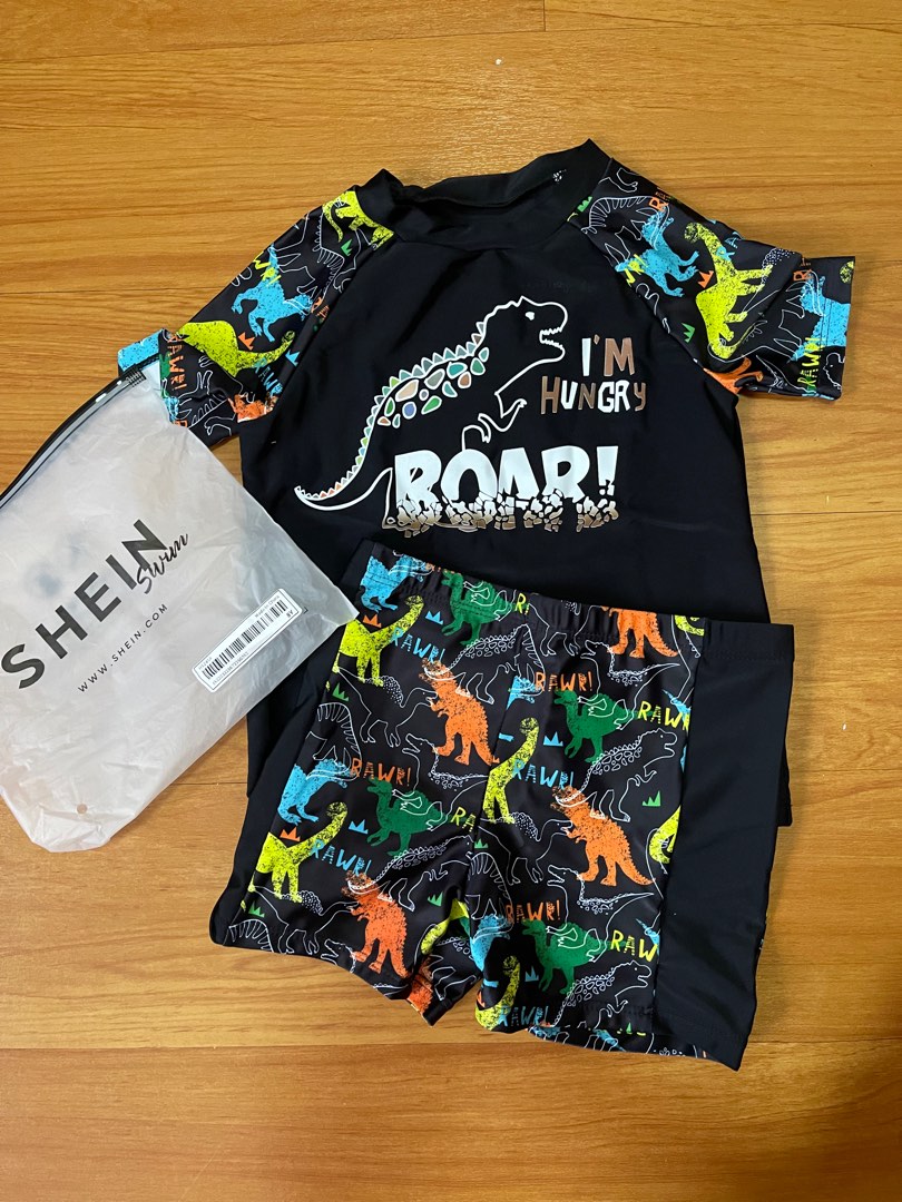 Shein Boys’ Rashguard Set, Babies & Kids, Babies & Kids Fashion on