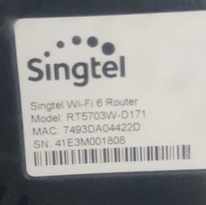 Singtel Wifi 6 Router RT5703W, Computers & Tech, Parts & Accessories ...
