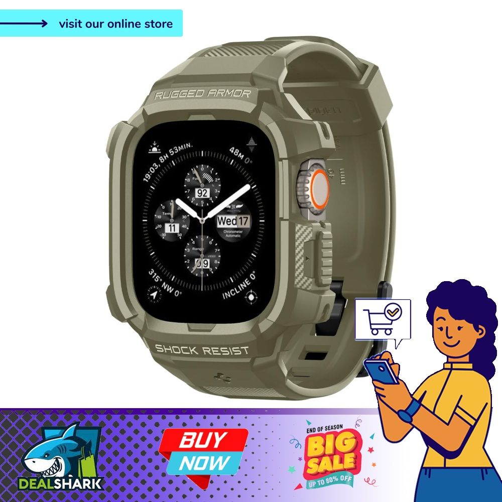 Spigen Rugged Armor Pro Case Compatible for Apple Watch Ultra Vintage Khaki Vintage Khaki