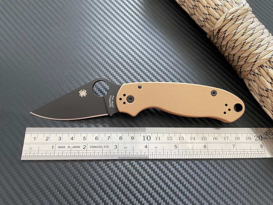 Spyderco Exclusive Para 3 CPM 10V Coyote Brown G10, 運動產品, 行山及露營 Carousell