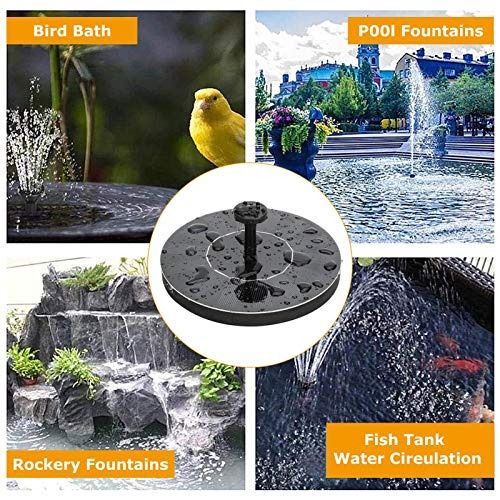 [Stockist.SG] Yiida Solar Fountain, Solar Pond Pump, Garden Water Pump with 1 W Solar Panel