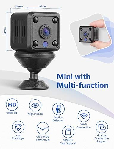 YOHOOLYO Mini Spy Camera Hidden Camera Surveillance Cam Wifi 1080P