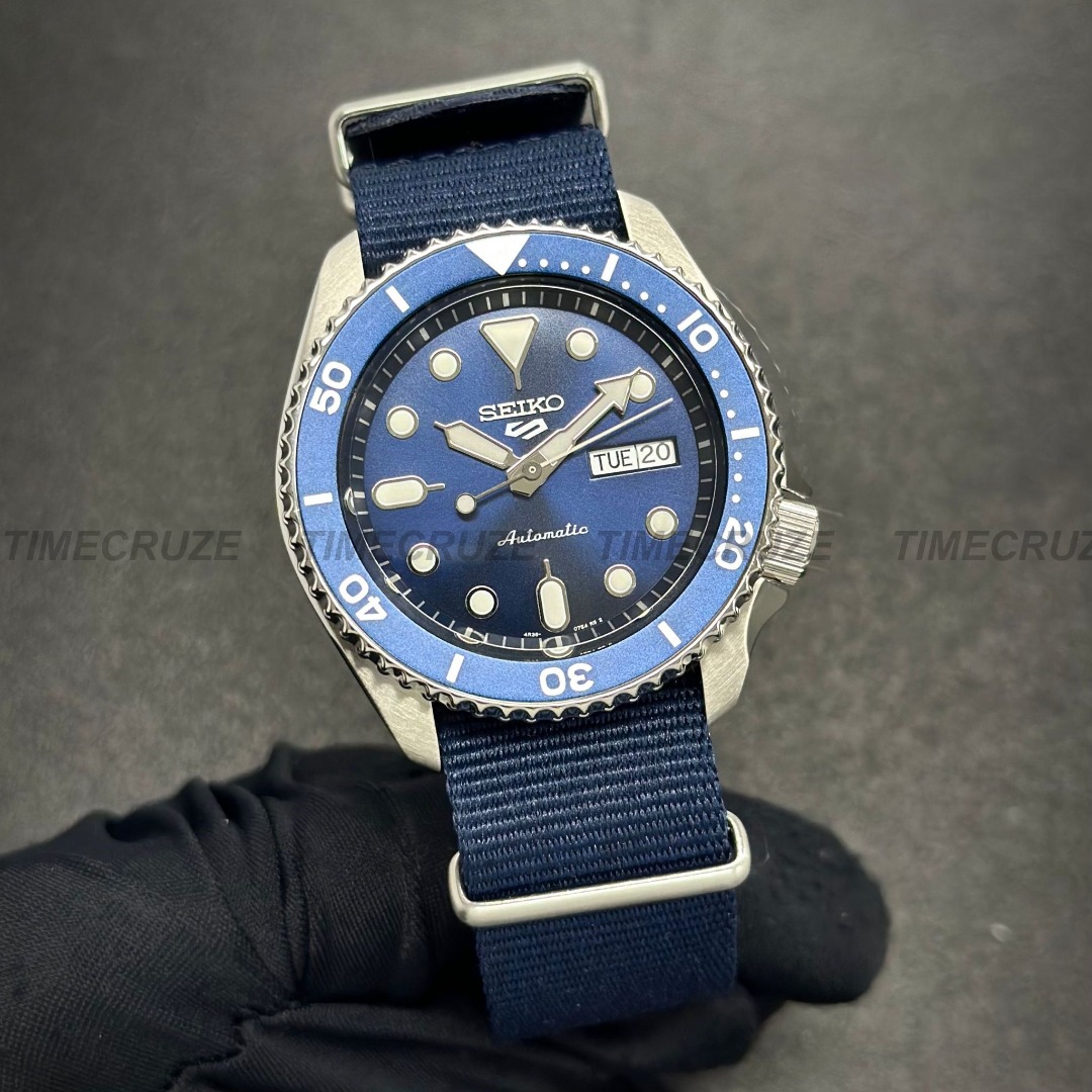 Time Cruze] Seiko Sports SRPD51K2 Automatic Blue Nylon Strap