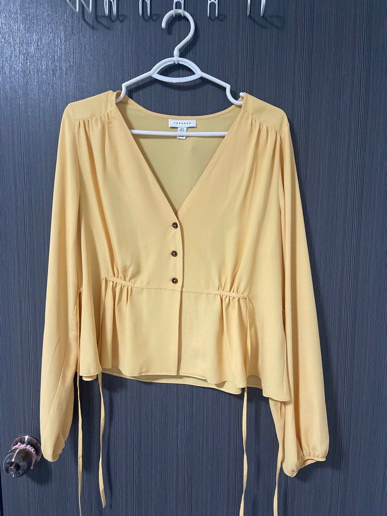 Topshop shop yellow blouse