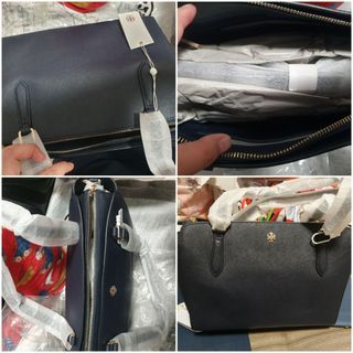 Tory Burch Navy Emerson Tote Bag, Luxury, Bags & Wallets on Carousell