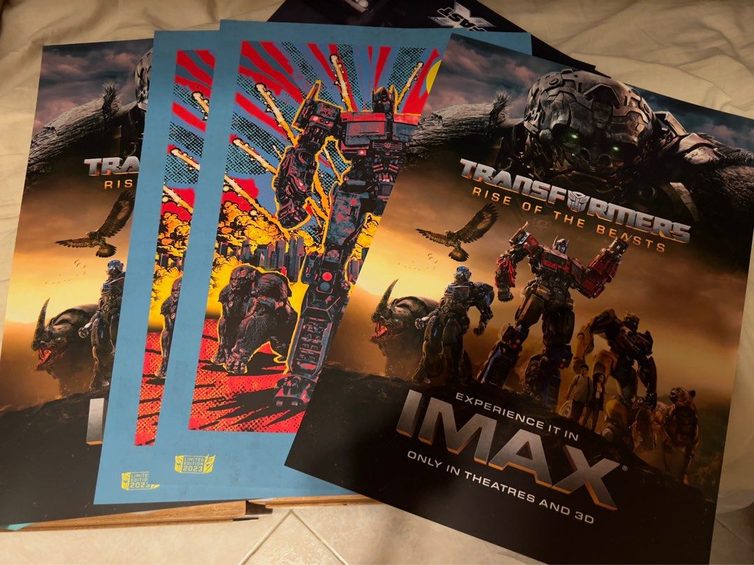 Transformers 變形金剛狂獸崛起 IMAX版 海報 Poster （二款每款二張）, 興趣及遊戲, 收藏品及紀念品, 郵票及印刷品