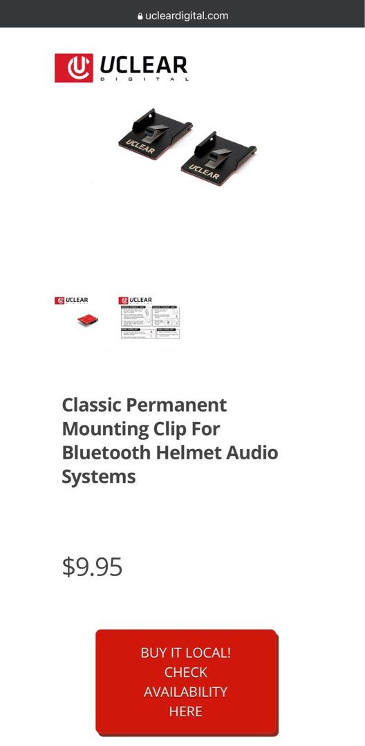 Uclear AMP 200 Helmet Audio System Motorcycles Motorcycle