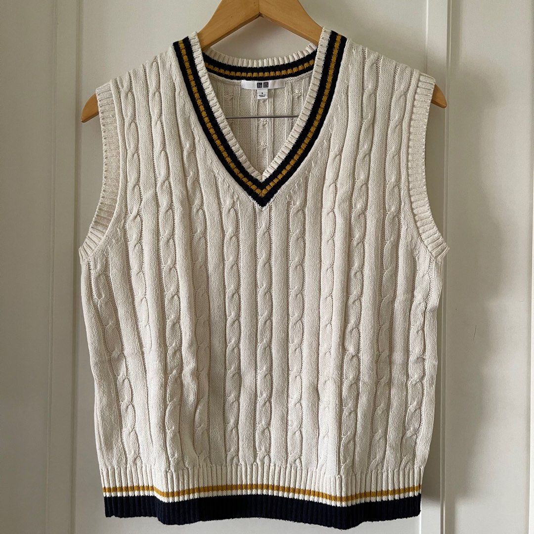 Uniqlo Cable Knit Vest on Carousell