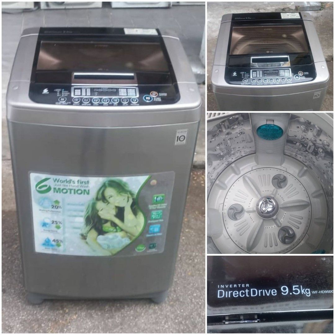 Used LG DD inverter washing machine 9.5kg fully automatic washer
