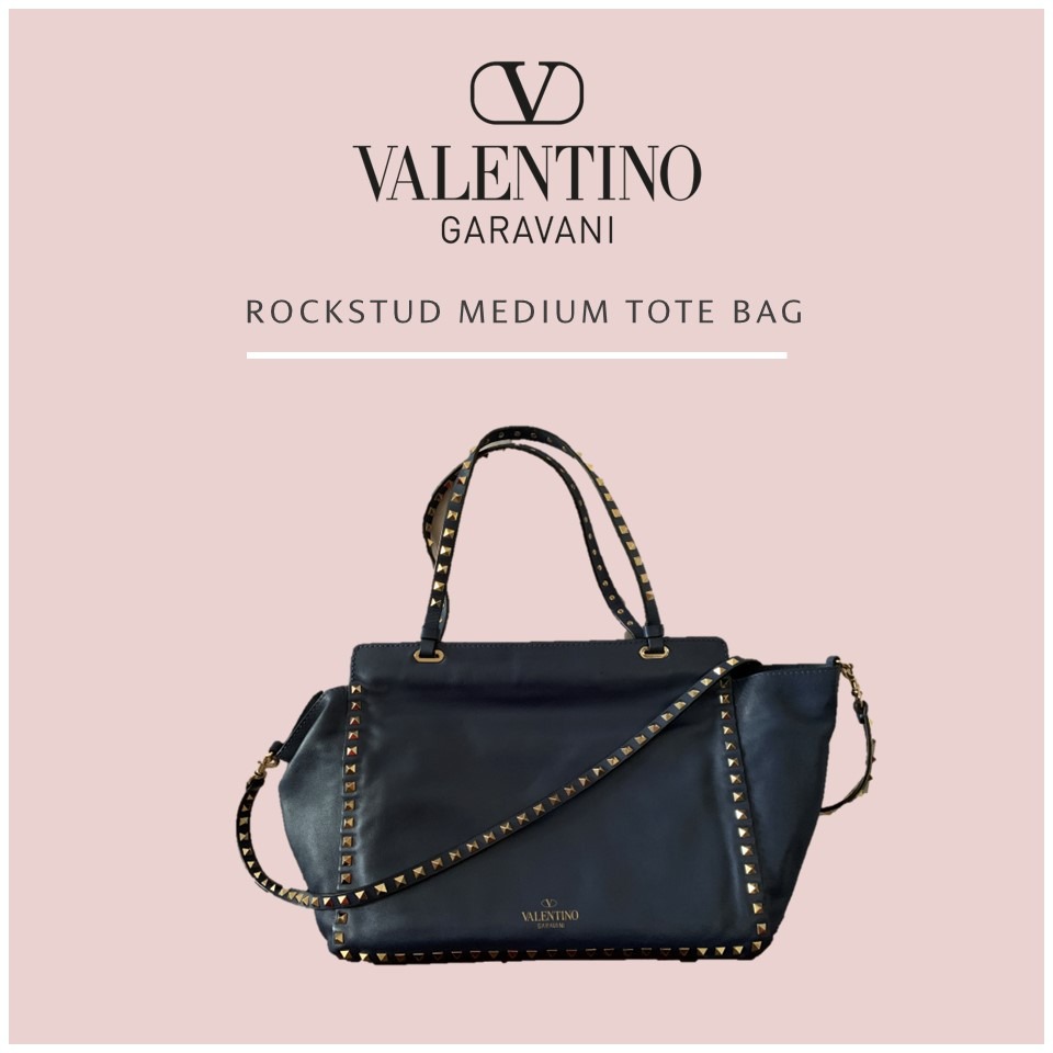 Valentino Garavani Rockstud East-West Leather Tote Bag