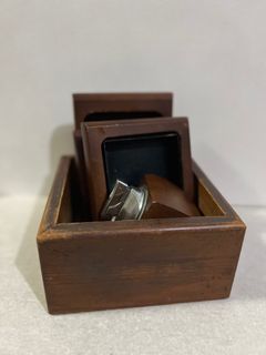 Vintage Hardwood Cigar Boxes & Lighter