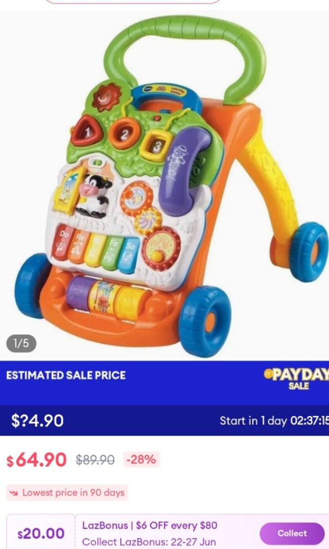 Vtech walker (Category: Infant Playtime) located in Singapore. Submitted by eiaojay (Listing ID 1239095088, Image 1). Description: blessing music is still working.