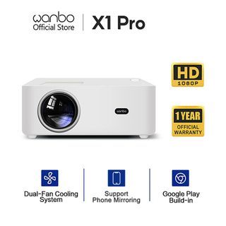 Wanbo X1 Pro Smart Projector 1080P Decode Phone Mirror Android 9.0 Portable Smart Office