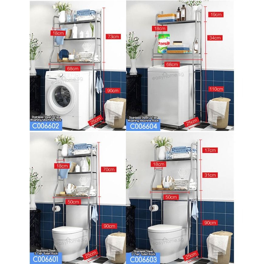 Washing Machine Rack Toilet Bathroom Rack - Storage Shelves Organizer ...