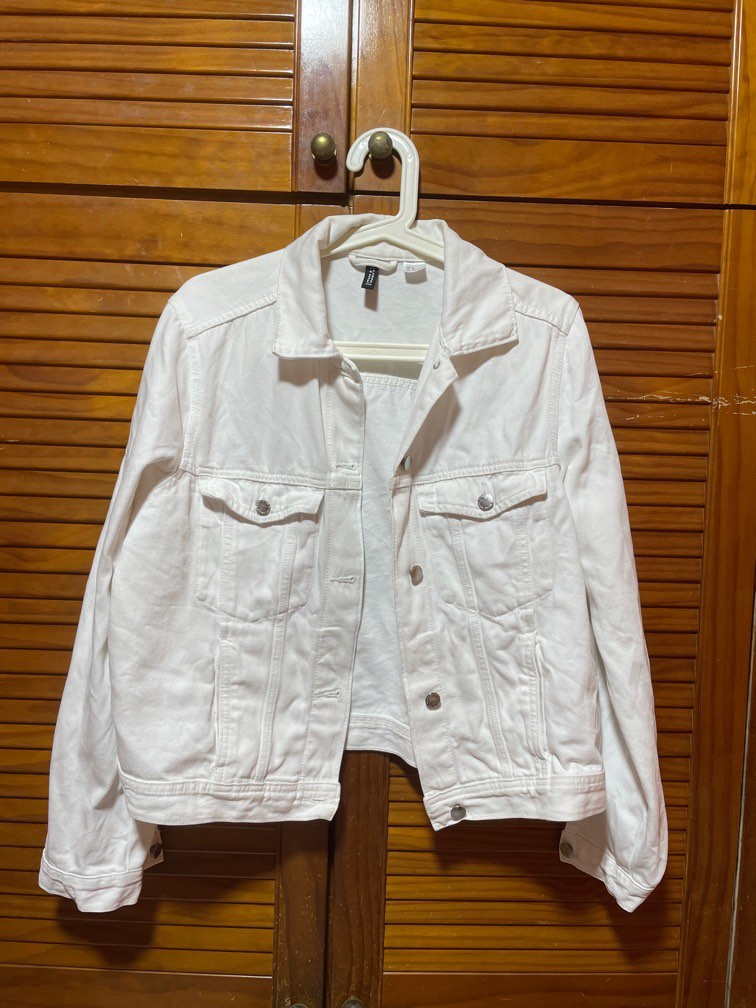 Buy white denim jacket sale