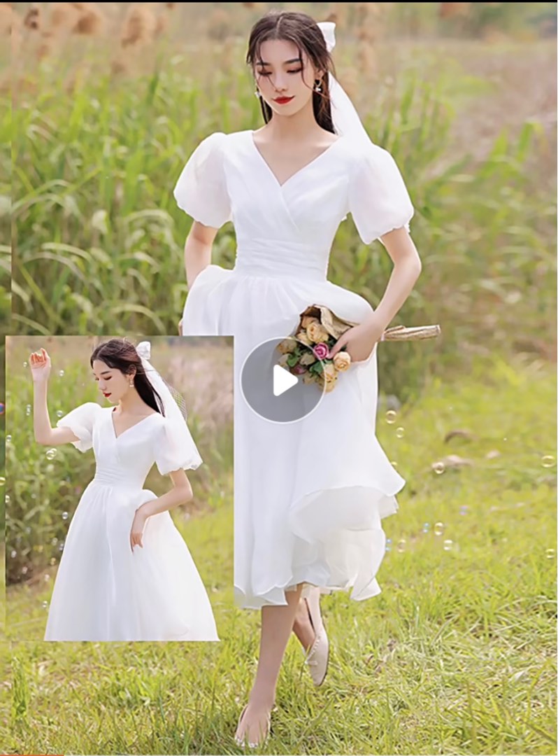 White light ROM dress wedding dress party dress Women s Fashion
