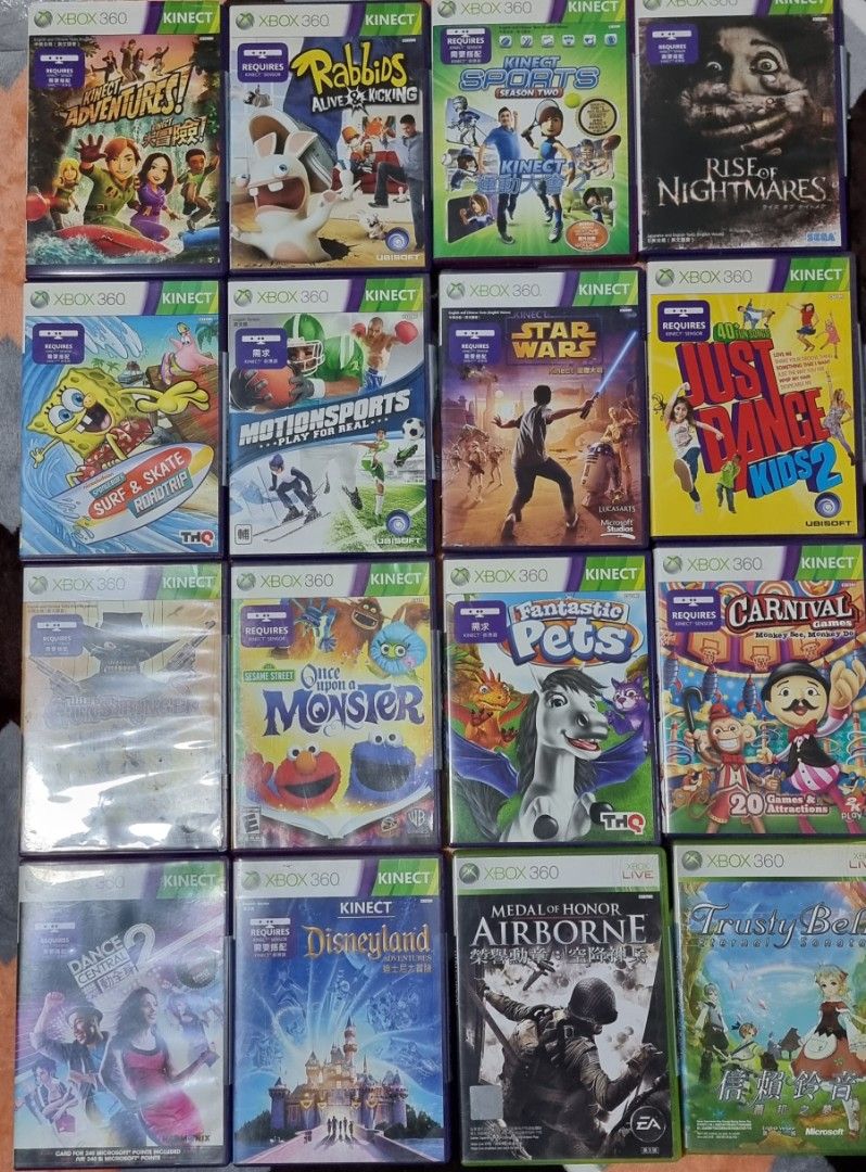 Xbox 360 kinect sensor , games, controller, xbox adaptor, Video Gaming