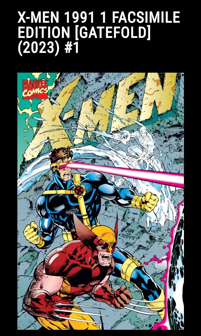 X-Men #1, 1991, Facsimile Edition (Gatefold) (Category: Comics & Manga) located in Pasig City. Submitted by toydaddyph (Listing ID 1239111497, Image 3). Description: Item is a brand new, unread, never opened 2023 comic book reprint/facsimile of the X-Men Issue No. 1, 1991 - the best-selling comic book of all time with a record-setting 8 million copies sold during its initial publication. This issue also features the iconic wraparound cover. What 