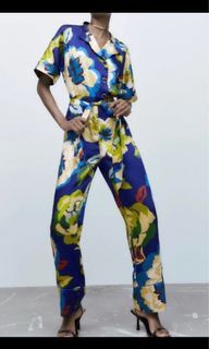 Zara Floral Print Jumpsuit with Tie