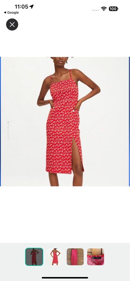 Zara Red Floral Dress with Slit Women s Fashion Dresses Sets Dresses on Carousell