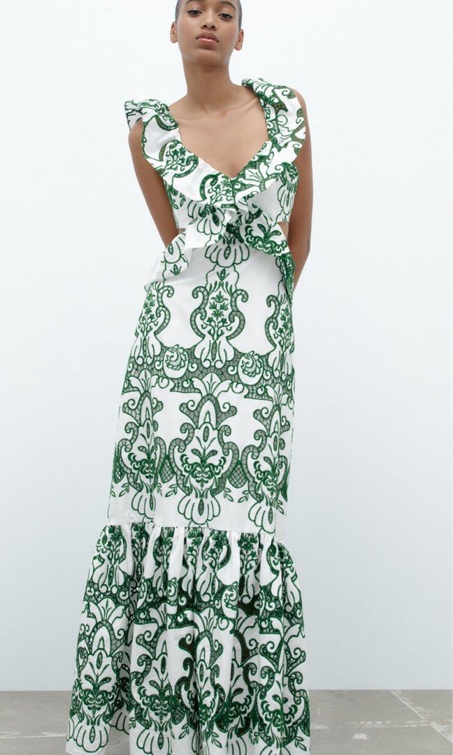 Zara limited edition embroidered dress hot sale