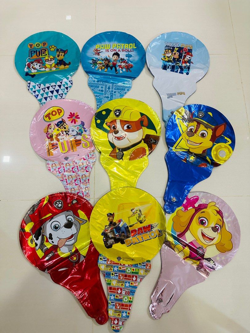 $1 each paw patrol handheld balloons, Hobbies & Toys, Stationery & Craft,  Occasions & Party Supplies on Carousell