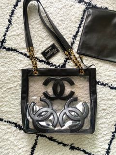 Chanel Vintage Cc Chain Tote Lambskin Xl - For Sale on 1stDibs