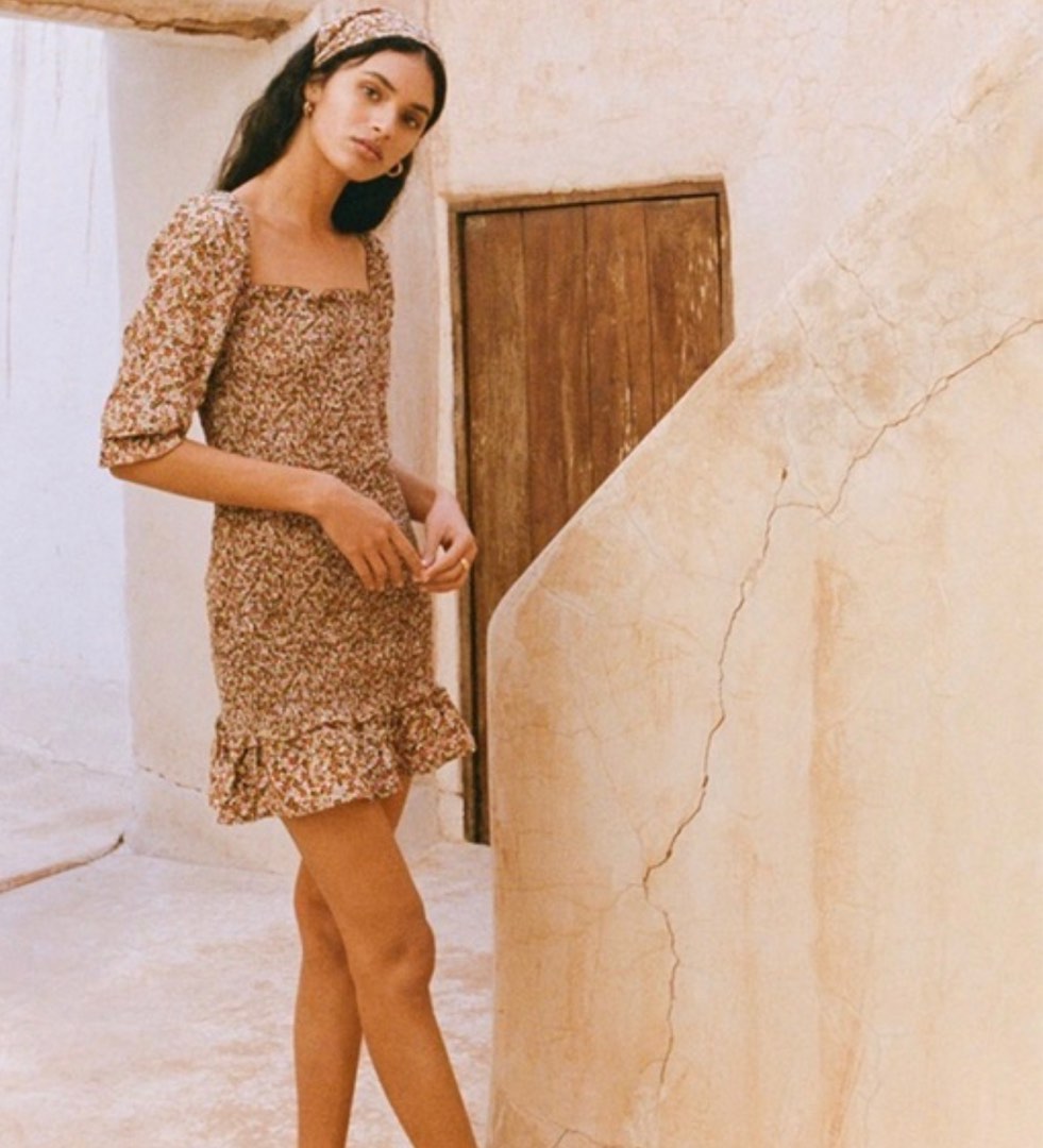 230 Faithfull Es Saada Mini Dress in Mathiola Floral Print