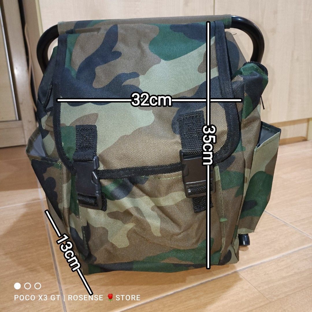2 in 1 Foldable Backpack Bag Stool chair seat portable outdoor fishing  camping hiking kids adults use
