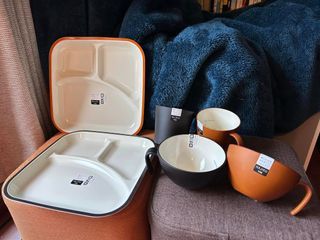 （全新）日本製 HAJIKU （超輕量）（露營/野餐用品）防油污多功能會津工藝 漆碗/湯碗/杯子/餐盤/湯杯（一組6件）