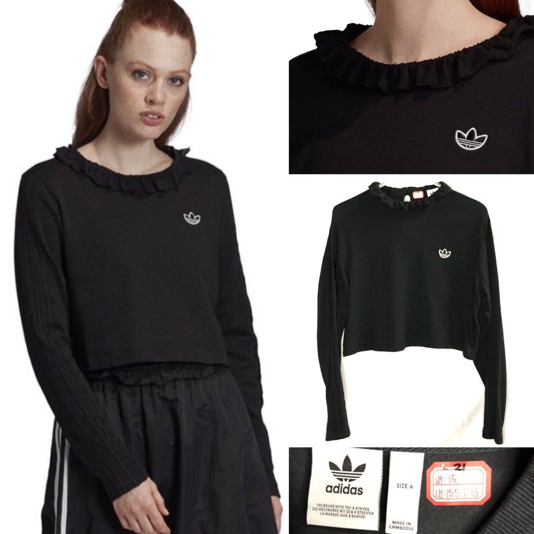 Adidas ruffle on sale crew sweatshirt