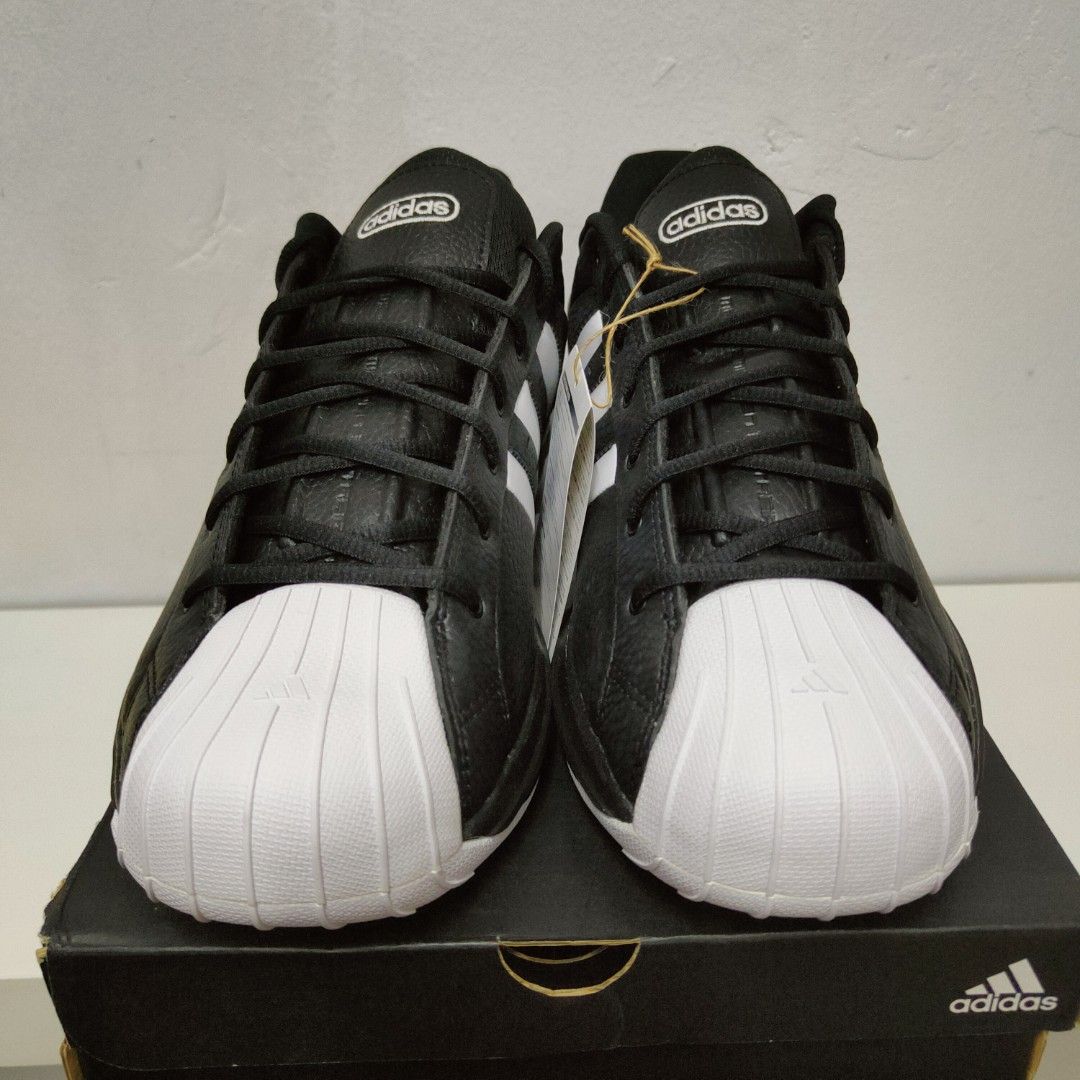Adidas pro model black white stripes clearance