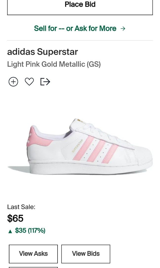 Adidas superstar light deals pink and gold