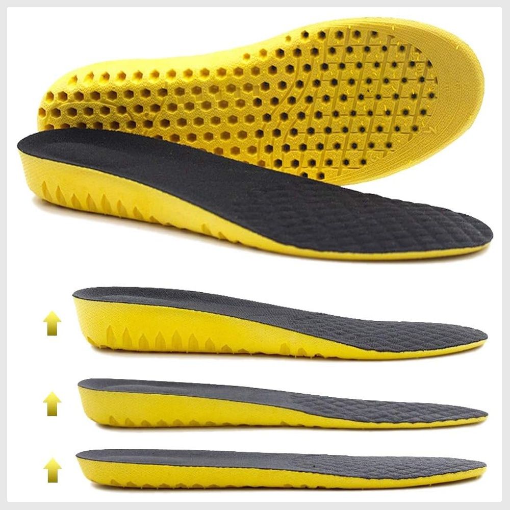 Ailaka Elastic Shock Absorbing Height Increasing Sports Shoe Insoles Soft Breathable Honeycomb Orthotic Replacement Inserts for Men Women 8 12