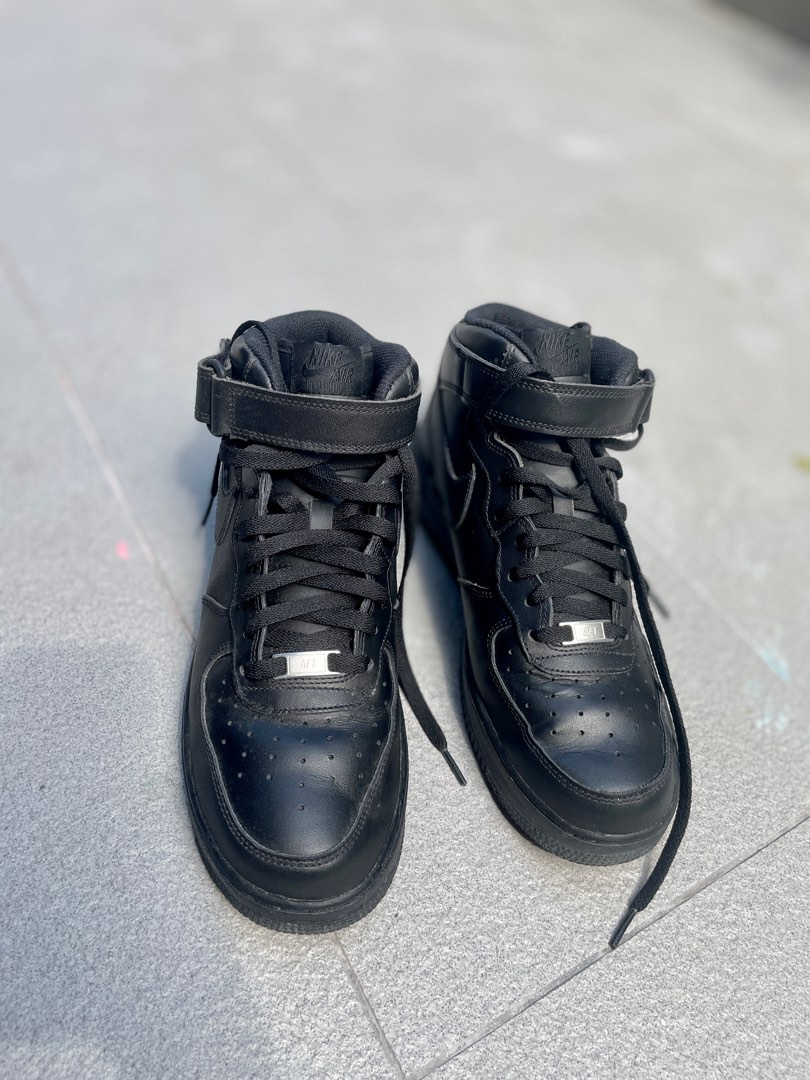 All black shop high top forces