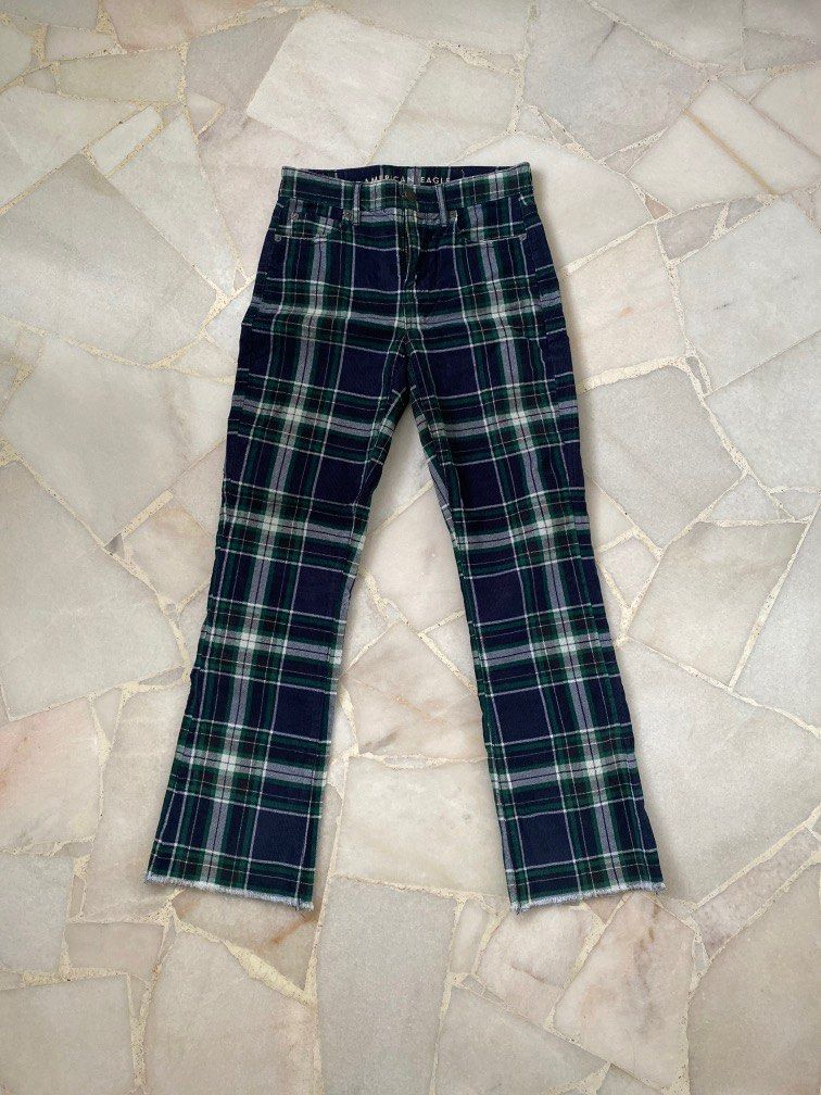 American Eagle plaid flare pants Women s Fashion Bottoms Jeans