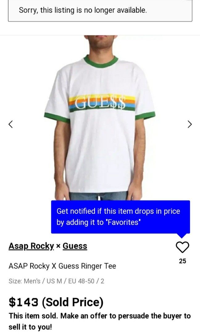 Guess x asap ringer tee outlet