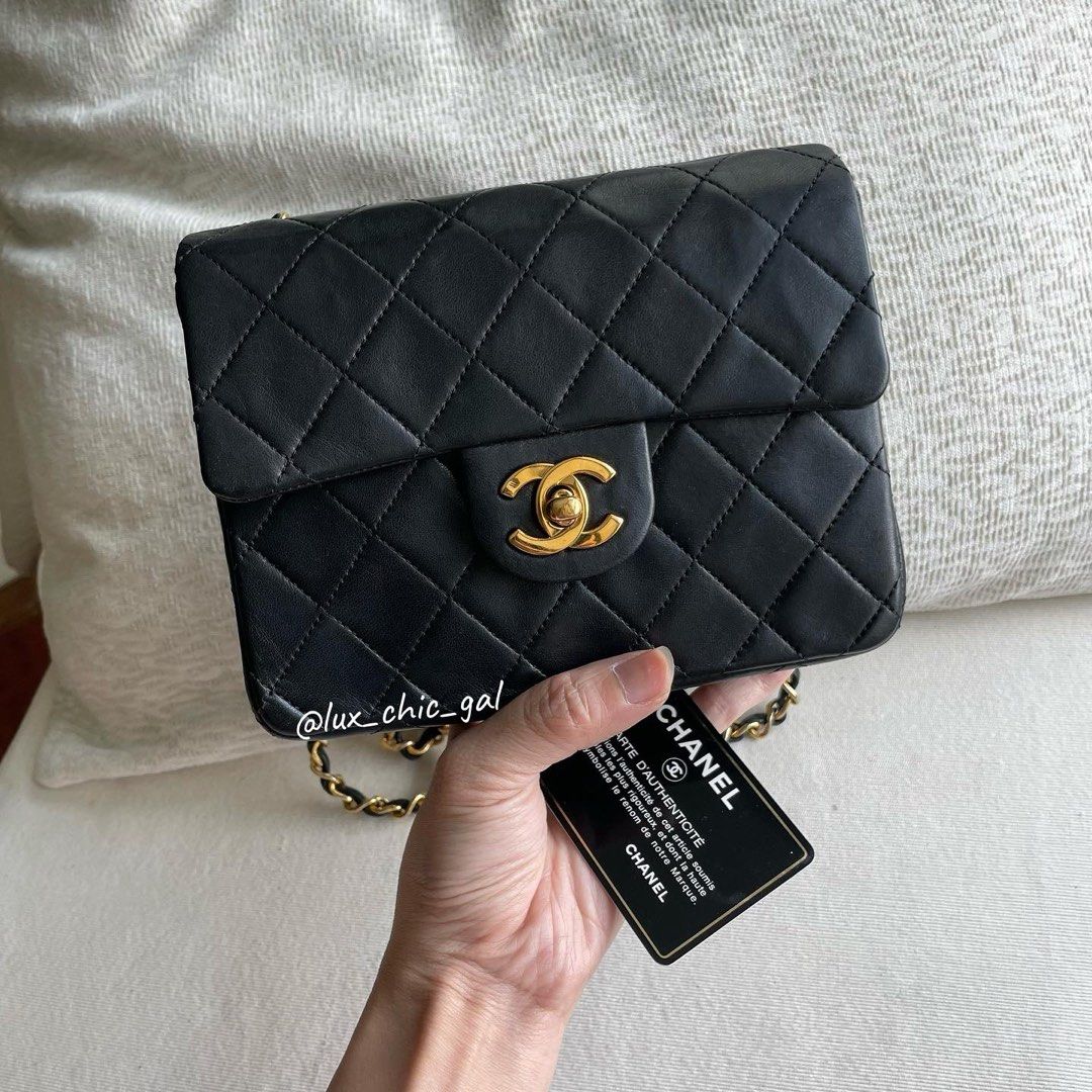 💯 Authentic Chanel Mini Rectangular Gold Crush Blue, Luxury, Bags & Wallets  on Carousell