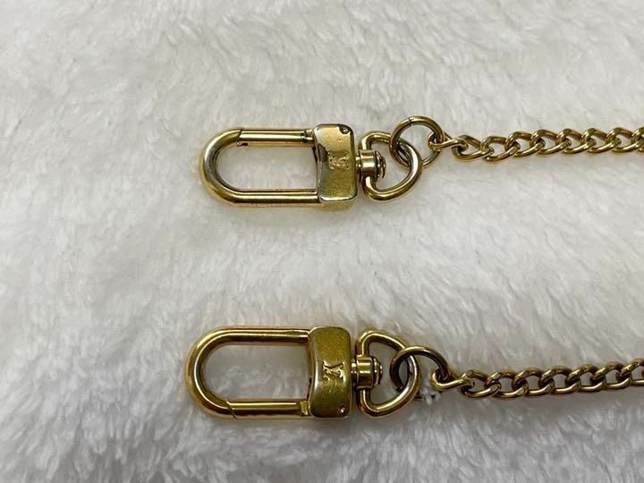 Authentic Louis Vuitton Wallet Chain Strap Charm Gold LV Vintage Used